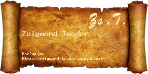 Zsigmond Teodor névjegykártya